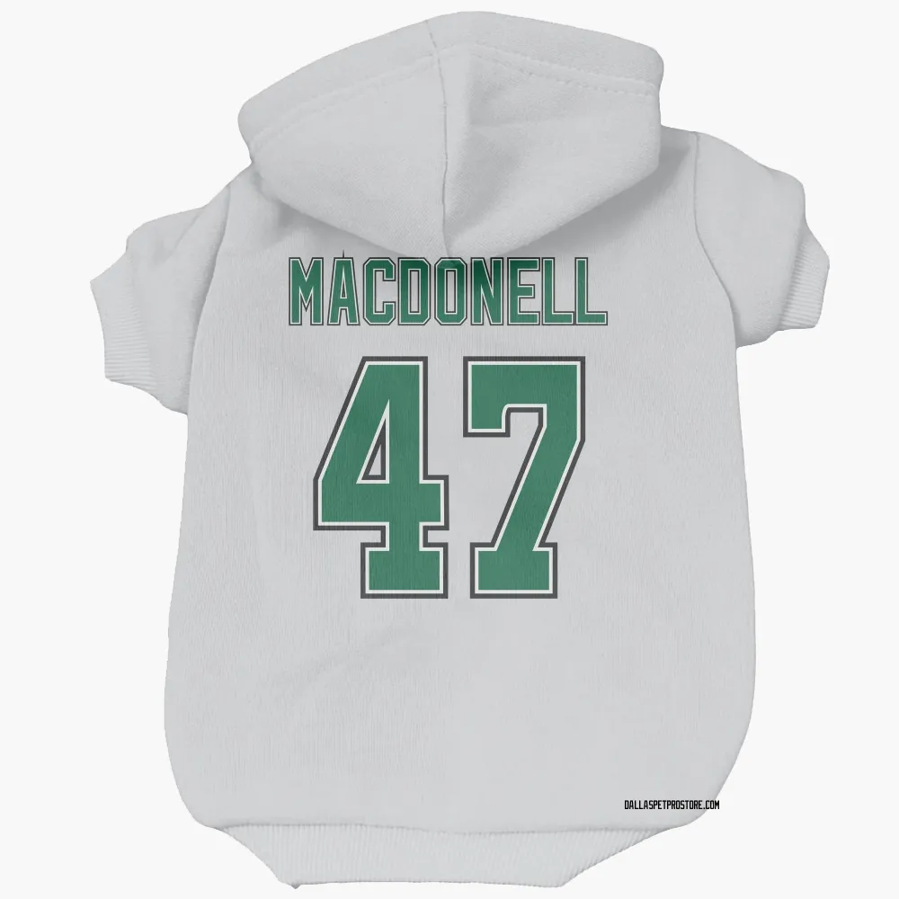 Dallas Stars Angus Macdonell White Pet Hoodie for Dog & Cat