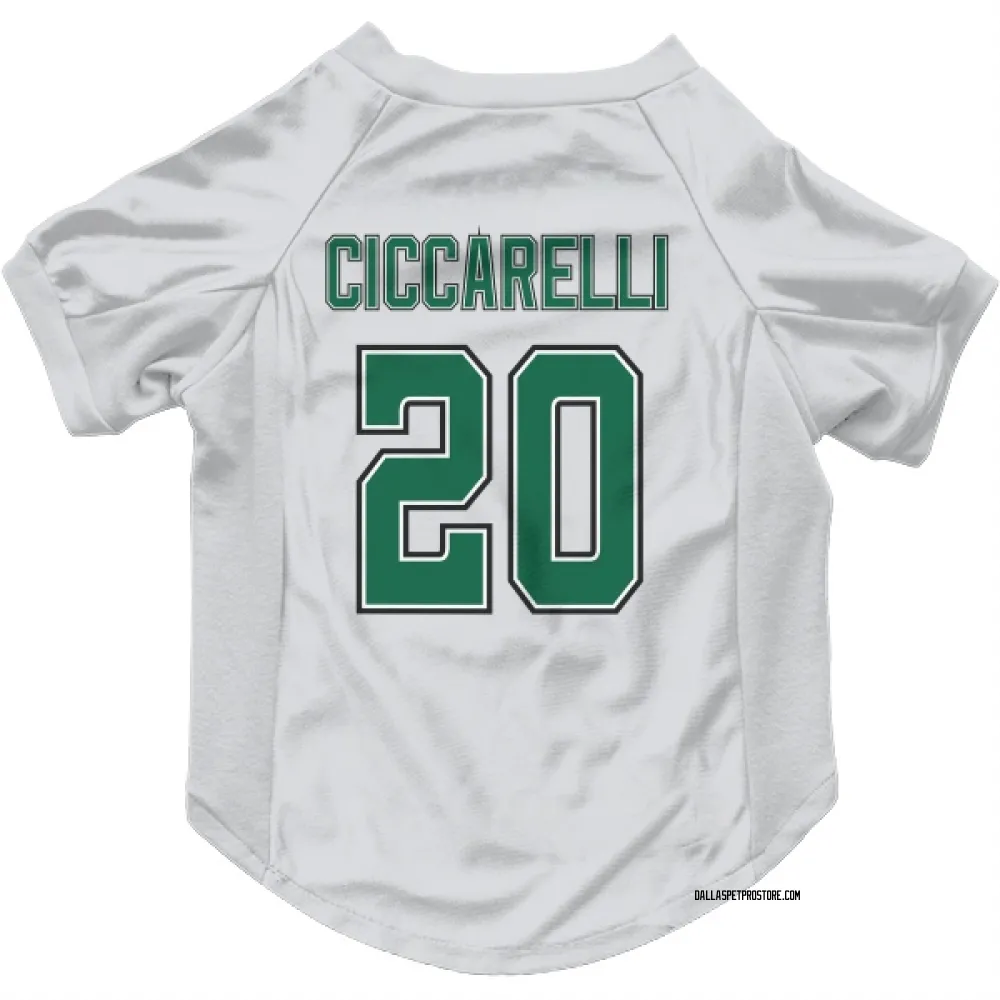 Dallas Stars Dino Ciccarelli White Pet Jersey for Dog & Cat