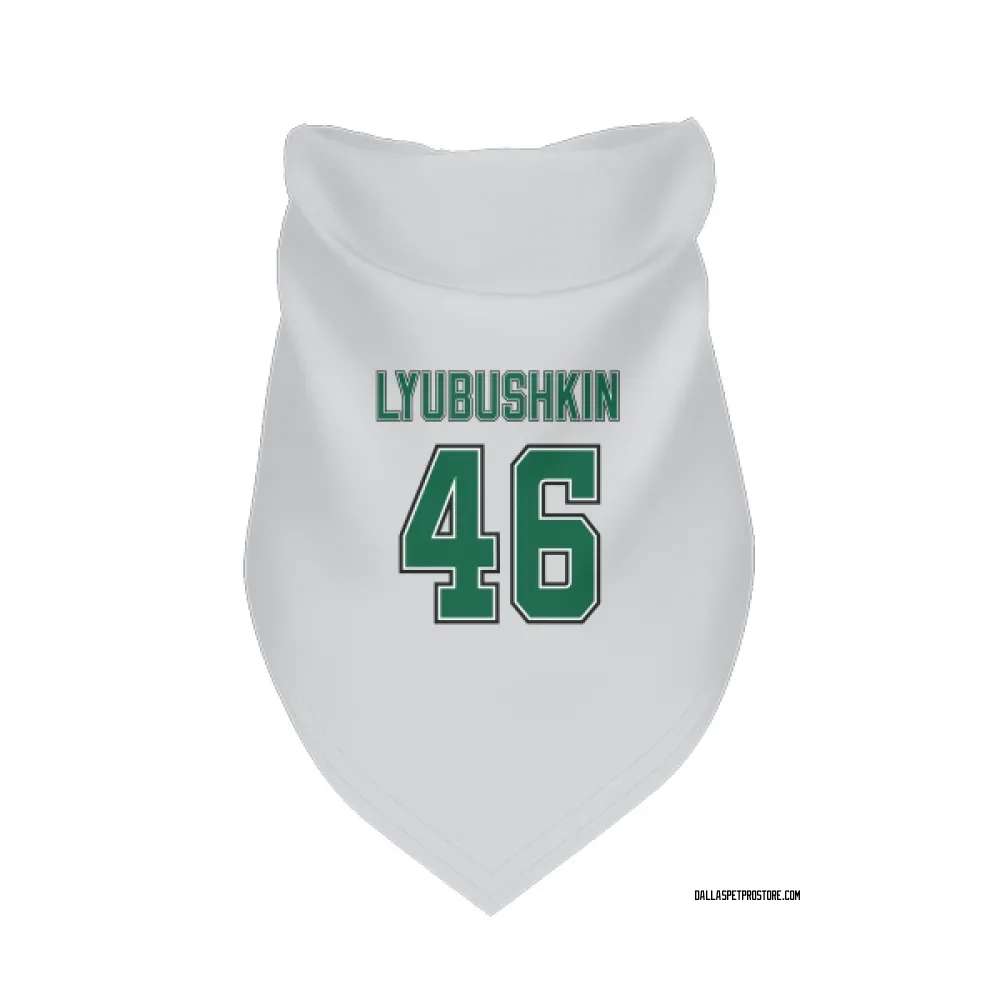 Dallas Stars Ilya Lyubushkin White Pet Bandana for Dog & Cat