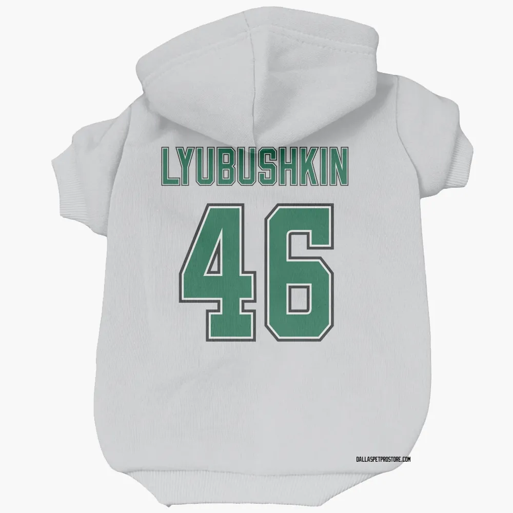 Dallas Stars Ilya Lyubushkin White Pet Hoodie for Dog & Cat