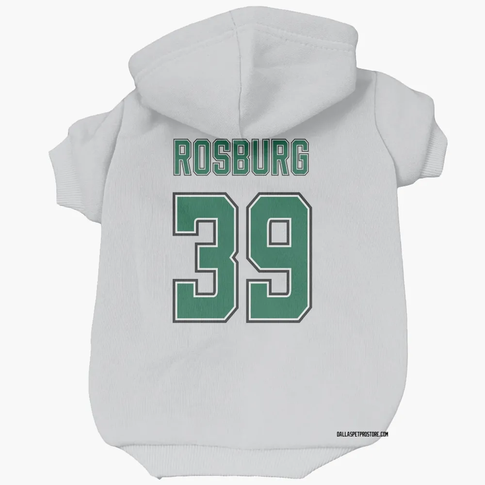 Dallas Stars Jerad Rosburg White Pet Hoodie for Dog & Cat