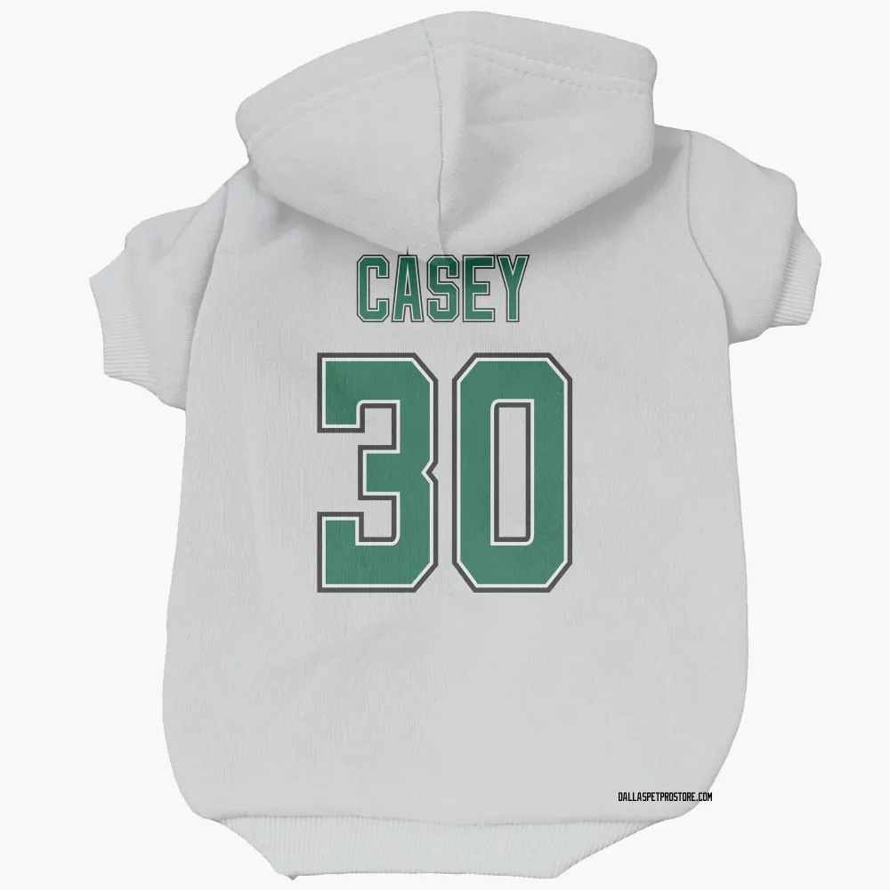 Dallas Stars Jon Casey White Pet Hoodie for Dog & Cat