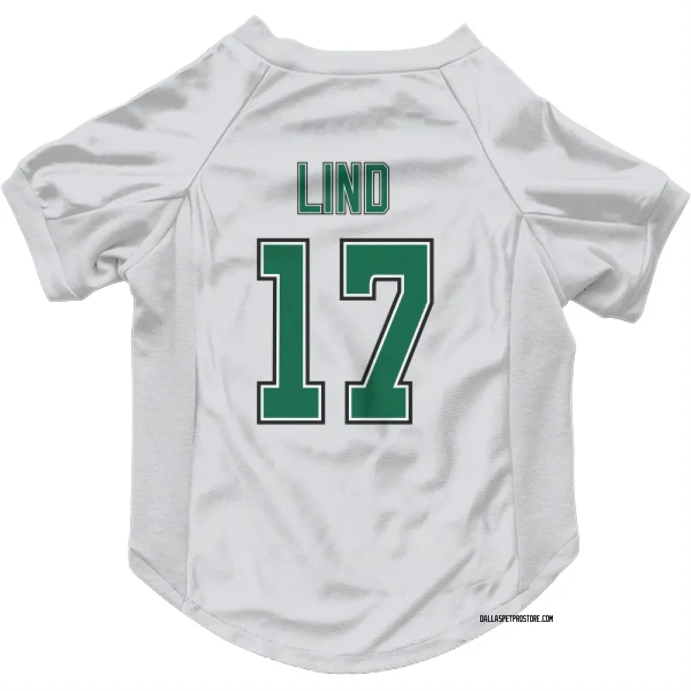 Dallas Stars Kole Lind White Pet Jersey for Dog & Cat
