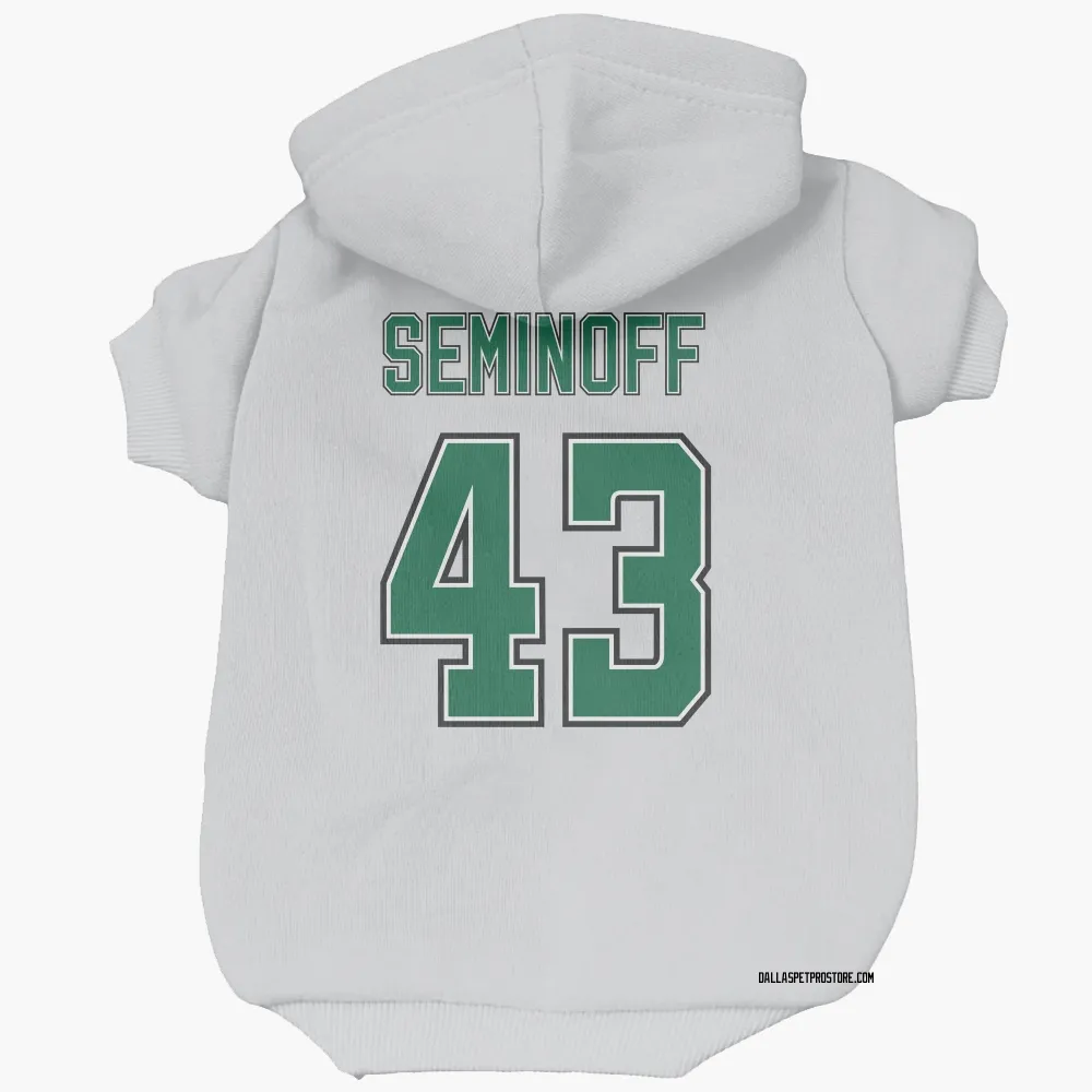 Dallas Stars Matthew Seminoff White Pet Hoodie for Dog & Cat