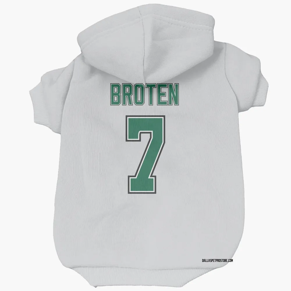 Dallas Stars Neal Broten White Pet Hoodie for Dog & Cat
