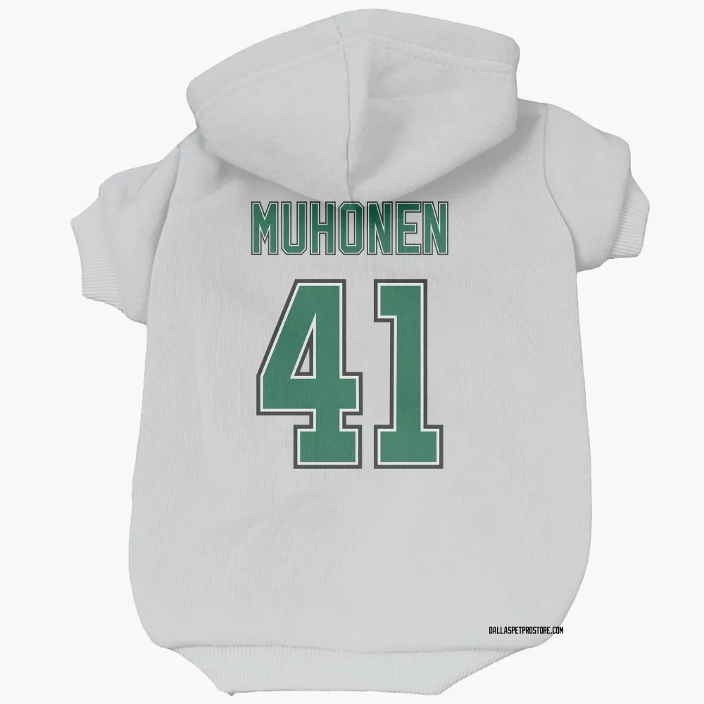 Dallas Stars Niilopekka Muhonen White Pet Hoodie for Dog & Cat