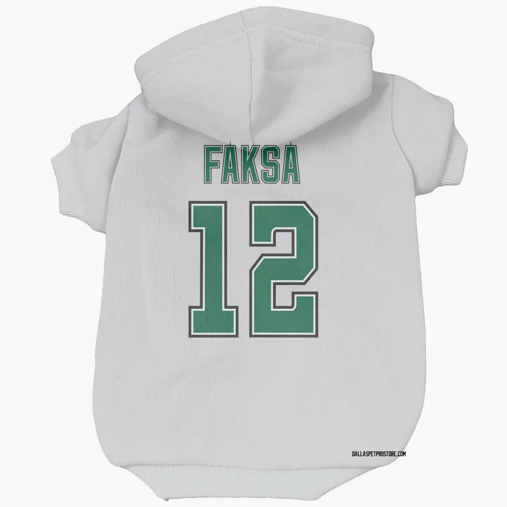 Dallas Stars Radek Faksa White Pet Hoodie for Dog & Cat