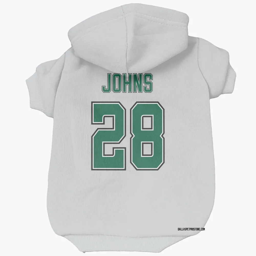 Dallas Stars Stephen Johns White Pet Hoodie for Dog & Cat
