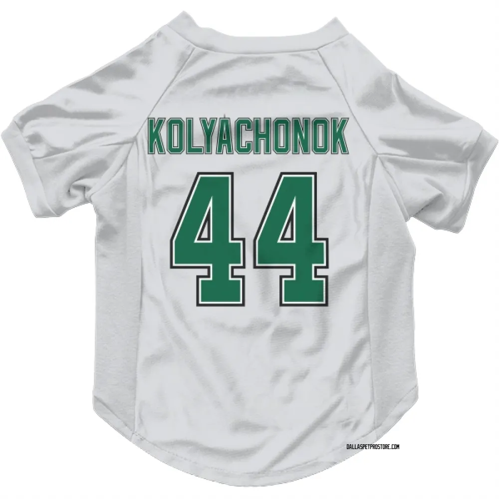 Dallas Stars Vladislav Kolyachonok White Pet Jersey for Dog & Cat